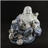 Image 3 : A BLUE & WHITE BUDDHA FIGURE QING DYNASTY.