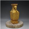Image 2 : A BROWN DOUBLE EAR ELEPHANT VASE MING DYNASTY.