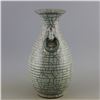 Image 2 : A GREY CRACKLE DOUBLE EAR VASE QING DYNASTY.
