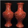 Image 4 : A RARE PAIR LACQUER WARE DRAGON VASE QIANLONG MARK 17TH/C.