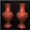 Image 5 : A RARE PAIR LACQUER WARE DRAGON VASE QIANLONG MARK 17TH/C.
