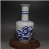 Image 1 : A BLUE & WHITE CHARACTERS VASE QING DYNASTY.