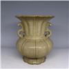 Image 2 : A WHITE CRACKLE DOUBLE HANDLE VASE QING DYNASTY.