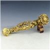 Image 3 : A GILT BRONZE DRAGON RUYI SCEPTER QING DYNASTY.