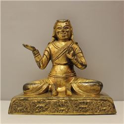 A-RARE GILT BRONZE BUDDHA FIGURE MING DYNASTY 14TH/C.