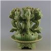 Image 1 : A GREEN PORCELAIN 9-DRAGON CENSER QING DYNASTY.