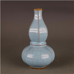 A SKY BLUE DOUBLE GOURD VASE MING DYNASTY.