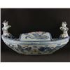Image 1 : A BLUE & WHITE DRAGON & PHOENIX PILLOW XUANDE MARK 14TH/C.