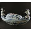 Image 2 : A BLUE & WHITE DRAGON & PHOENIX PILLOW XUANDE MARK 14TH/C.