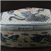 Image 9 : A BLUE & WHITE DRAGON & PHOENIX PILLOW XUANDE MARK 14TH/C.