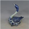 Image 1 : A BLUE & WHITE PORCELAIN DUCK STATUE QING DYNASTY.