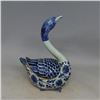 Image 2 : A BLUE & WHITE PORCELAIN DUCK STATUE QING DYNASTY.