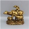 Image 1 : A GILT BRONZE BULL RIDE STATUE QING DYNASTY.