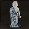 Image 3 : A BLUE & WHITE PORCELAIN BUDDHA FIGURE QING DYNASTY.