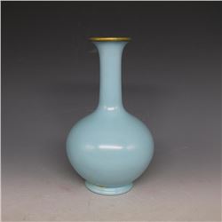 A SKY BLUE BOTTLE VASE MING DYNASTY.