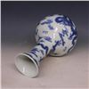 Image 3 : A BLUE & WHITE DOUBLE DRAGON BOTTLE VASE QIANLING MARK 17TH/C.