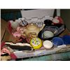 Image 2 : 2 TRAYS OF COLELCTABLES, MARIONETTE, COFFEE MAKER,WATER BOTTLES