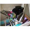 Image 3 : 2 TRAYS OF COLELCTABLES, MARIONETTE, COFFEE MAKER,WATER BOTTLES