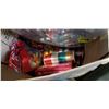 Image 5 : 5 BOXES OF CHRISTMAS DECOR, RIBBON, WRAPPING PAPER