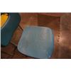 Image 3 : YELLOW AND BLUE METAL FRAMED CHAIRS