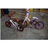 Image 1 : 2 KIDS BIKES, WHITE AND PINK AND WHITE AND RED