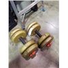 Image 1 : 2 YORK DUMBBELLS WITH 40 LBS OF WEIGHTS
