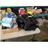 Image 1 : Box of new hair accessories, duffle bags and kids medical box