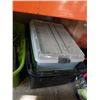 Image 4 : LOT OF TOTES WITH HUSKY TOOLBOX AND DEWALT SAWZALL
