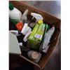 Image 2 : Box of cleaning fluids and swiffer