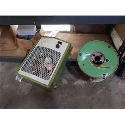 Vintage torcan heater/fan and roll of wire