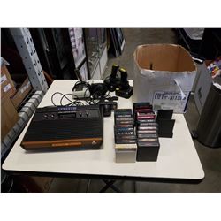 ATARI CONSOLE WITH CONTROLLERS AND OVER 20 GAMES