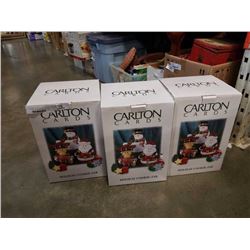 3 CARLTON CHRISTMAS COOKIE JARS