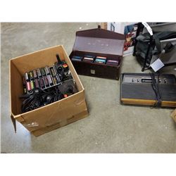 ATARI CONSOLE WITH CONTROLLERS AND MANY GAMES
