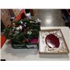 Image 1 : NATIVITY SCENE AND TRAY OF XMAS DECOR, LIGHTS