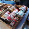 Image 3 : 2 boxes of collectible tins, antique bed warmer, shoe horns and more