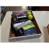 Image 1 : Box of new headbands, golf balls and tennis balls