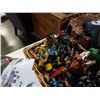 Image 2 : Basket of various action figures and bag of lego