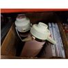 Image 4 : 3 BOXES VINTAGE GLASSWARE, COFFEE CARAFFES AND MIRROR TILES