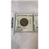 Image 2 : 3 CANADIAN SILVER 25 CENT KING GEORGE VI 1949-1951  .800 SILVER