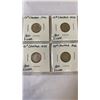 Image 3 : 7 CANADIAN DIMES SILVER WAR-TIME DIMES 1940-1946  .800 SILVER