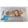 Image 2 : 3 MINT 1986  2 DOLLAR BILLS - 2 IN SEQUENCE, LAST YEAR OF BILL