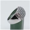 Image 3 : STERLING SILVER GENUINE AQUAMARINE  AND WHITE SAPHIRE RING W/ APPRAISAL $1305 - SIZE 8, 49 (0.5CTS) 