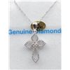Image 1 : 10KT WHITE GOLD DIAMOND CROSS PENDANT W/ 18IN CHAIN W/ APPRAISAL $2095 - 66 DIAMONDS (.20CT)