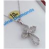 Image 2 : 10KT WHITE GOLD DIAMOND CROSS PENDANT W/ 18IN CHAIN W/ APPRAISAL $2095 - 66 DIAMONDS (.20CT)