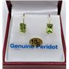 Image 1 : 10KT YELLOW GOLD 6X4MM GENUINE PERIDOT LEVER-BACK EARRINGS - RETAIL $800, 1.25CT PERIDOT, BIRTHSTONE