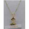 Image 1 : 10KT YELLOW GOLD GENUINE CITINE  AND CZ HEART PENDANT W/ STERLING SILVER YELLOW GOLD PLATED CHAIN W/