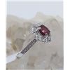 Image 3 : STERLING SILVER 6MM GENUINE RUBY AND CZ RING  - RETAIL $500, SIZE 8