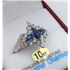 Image 2 : 10KT WHITE GOLD GENUINE BLUE SAPPHIRE AND DIAMOND RING W/ APPRAISAL $1480 - SIZE 6.75, 0.6CT SAPPHIR
