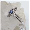 Image 3 : 10KT WHITE GOLD GENUINE BLUE SAPPHIRE AND DIAMOND RING W/ APPRAISAL $1480 - SIZE 6.75, 0.6CT SAPPHIR