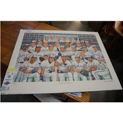 LARRY EISENSTEIN LIMITED EDITION PRINT PORTRAIT OF CHAMPIONS BLUEJAYS 1992 WORLD SERIES PRINT WITH T